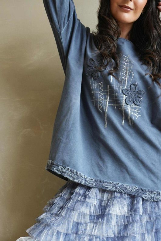 Original Hippie Sweatsshirt Vintage Wash Denim